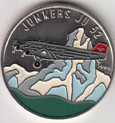 Beschrijving: 100 Francs AIRCRAFT JUNKERS JU 52 Coloured